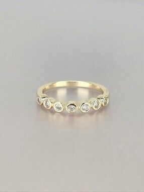 Gold Round Bezel CZ Band